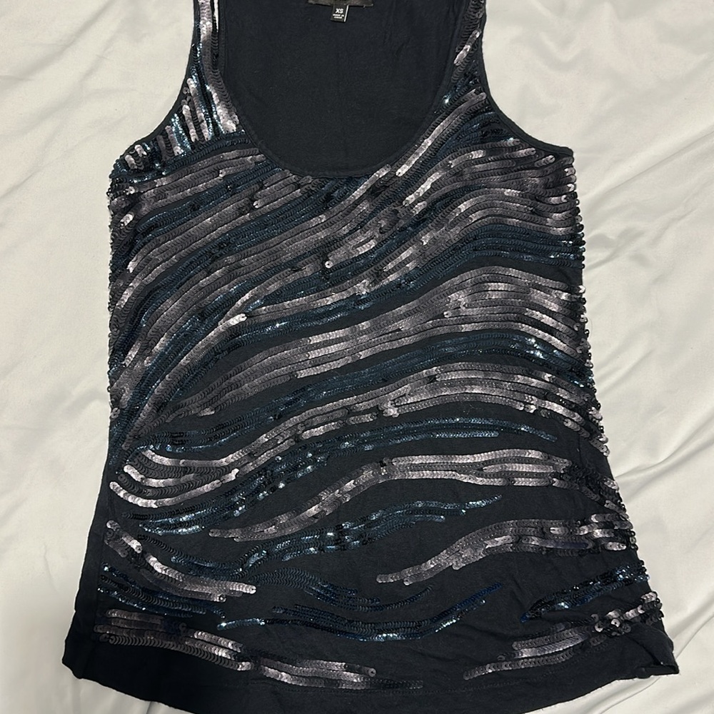 Express Black Sequin XS Size Women's Tank Top